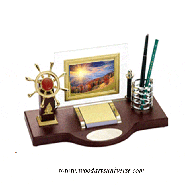 Beautiful Desktop Organizer With Ship Wheel And Picture Frame WASSBHB011000 Beautiful Desktop Organizer With Ship Wheel And Picture Frame WASSBHB011000