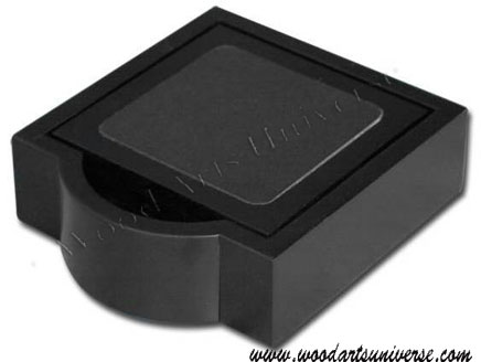 Black Bonded Leather Coasters WASFE1011DE Black Bonded Leather Coasters WASFE1011DE