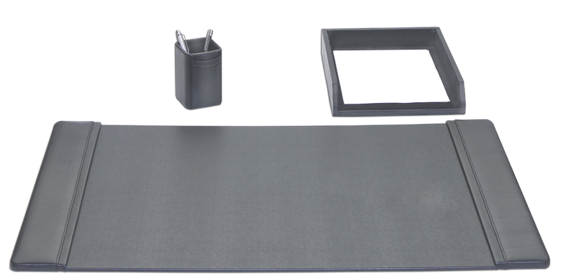 Black Leather 3 Piece Desk Set WAUCUSD1037 Black Leather 3 Piece Desk Set WAUCUSD1037