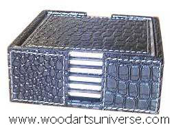 Croco Leather Coaster Set - WAS1021D