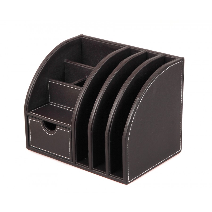 Brown Leather Desk Organizer WAUCUST103012 Brown Leather Desk Organizer WAUCUST103012