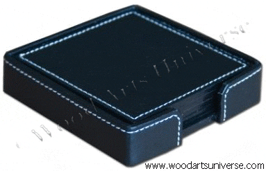 Leatherette Square Coaster Set WAUS10160D