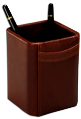 Mocha Leather Pencil Cup
