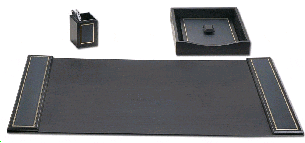Navy Blue Leather 24kt Gold Tooled 3 Piece Desk Set WAUCUSTD50050 Navy Blue Leather 24kt Gold Tooled 3 Piece Desk Set WAUCUSTD50050