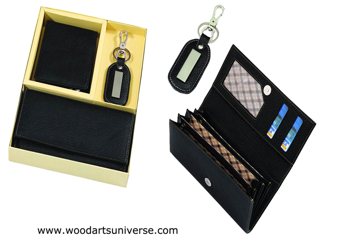 Leatherette Wallet Set with Key Tag  WAUIS6080