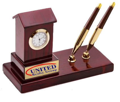 House Shaped Clock with Double Pen Stand WAUKN15014