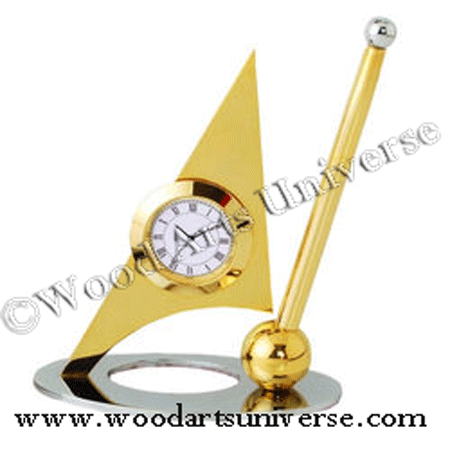 Desktop Ship With Pen Stand and Clock