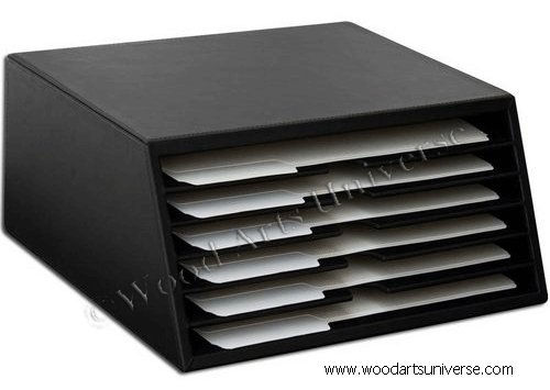 Black Leather Vertical Letter Sorter Waucusta10970